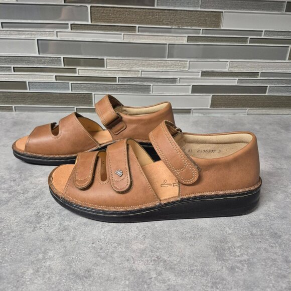 41 Finn Comfort Germany Baltram Tan Leather Sandals - Picture 4 of 10